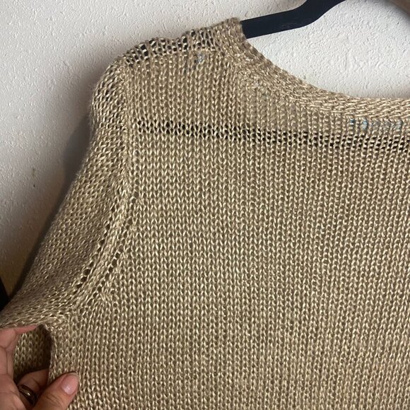 J Mclaughlin Size Small Raelyn Linen Blend Sweater Sand Brown Netural Minimal - Picture 8 of 9